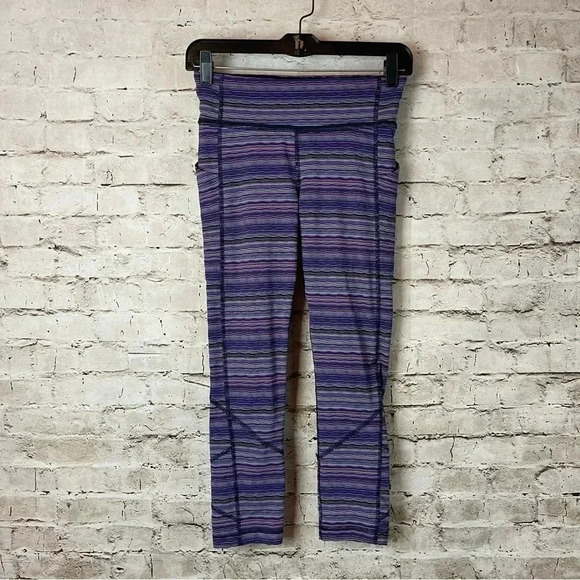 Lululemon Pace Rival Crop Size 4 Space Dye Twist Ultra Violet Multi/Naval Blue - Picture 2 of 14
